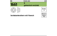 500 Stück, EN 1661 8 galvanisch verzinkt Sechskantmuttern mit Flansch - Abmessung: M 10