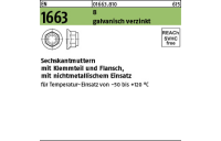 100 Stück, EN 1663 8 galvanisch verzinkt Sechskantmuttern mit Klemmteil und Flansch, mit nichtmetallischem Einsatz - Abmessung: M 5