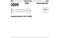 100 Stück, ISO 2009 Stahl blank gedreht Senkschrauben mit Schlitz - Abmessung: M 1,4 x 3