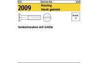 100 Stück, ISO 2009 Messing blank gedreht Senkschrauben mit Schlitz - Abmessung: M 1,6 x 6