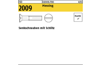 200 Stück, ISO 2009 Messing Senkschrauben mit Schlitz - Abmessung: M 2 x 4