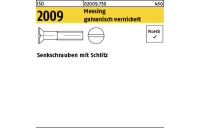 200 Stück, ISO 2009 Messing galvanisch vernickelt Senkschrauben mit Schlitz - Abmessung: M 3 x 10