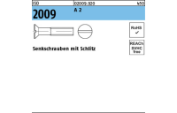 200 Stück, ISO 2009 A 2 Senkschrauben mit Schlitz - Abmessung: M 5 x 16