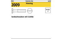 200 Stück, ISO 2009 Messing Senkschrauben mit Schlitz - Abmessung: M 5 x 50