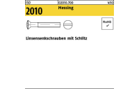 200 Stück, ISO 2010 Messing Linsensenkschrauben mit Schlitz - Abmessung: M 3 x 6