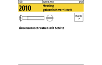 200 Stück, ISO 2010 Messing galvanisch vernickelt Linsensenkschrauben mit Schlitz - Abmessung: M 3 x 8