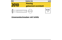 200 Stück, ISO 2010 Messing galvanisch vernickelt Linsensenkschrauben mit Schlitz - Abmessung: M 4 x 16