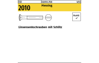 200 Stück, ISO 2010 Messing Linsensenkschrauben mit Schlitz - Abmessung: M 5 x 25
