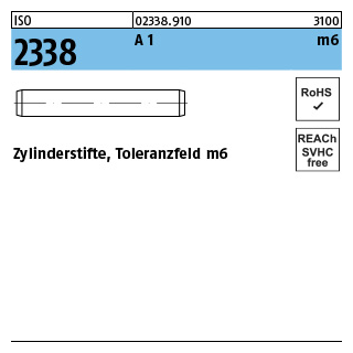 500 Stück, ISO 2338 A 1 m6 Zylinderstifte, Toleranzfeld m6 - Abmessung: 1,5 m6 x 4