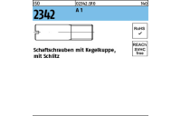 100 Stück, ISO 2342 A 1 Schaftschrauben mit Kegelkuppe und Schlitz - Abmessung: M 3 x 8