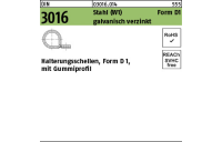 100 Stück, DIN 3016 Stahl (W1) Form D 1 galvanisch verzinkt Halterungsschellen, Form D 1, mit Gummiprofil - Abmessung: 14 x 15 - W1