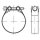 10 Stück, DIN 3017 1.4016 (W2) Form C1 Schlauchschellen, mit Rundbolzen, einteilig - Abmessung: 150-162/30