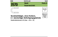 100 Stück, DIN 3570 Stahl Form A feuerverzinkt Rundstahlbügel, ohne Muttern, zweiseitiges Befestigungs-Gewinde - Abmessung: A 38 / NW 25