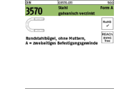 50 Stück, DIN 3570 Stahl Form A galvanisch verzinkt Rundstahlbügel, ohne Muttern, zweiseitiges Befestigungs-Gewinde - Abmessung: A 64 / NW 50