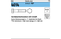 100 Stück, ISO 4014 A 4 - 70 Sechskantschrauben mit Schaft - Abmessung: M 5 x 70
