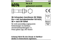 100 Stück, ISO 4014 Mu 8.8 SB galvanisch verzinkt SB-Schrauben-Garnituren EN 15048, mit Sechskantmutter ISO 4032 - Abmessung: M 10 x 45