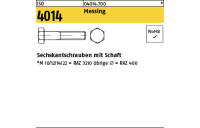 100 Stück, ISO 4014 Messing Sechskantschrauben mit Schaft - Abmessung: M 10 x 50