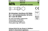 25 Stück, ISO 4014 Mu 8.8 SB galvanisch verzinkt SB-Schrauben-Garnituren EN 15048, mit Sechskantmutter ISO 4032 - Abmessung: M 16 x 80