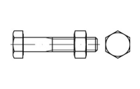 1 Stück, ISO 4014 Mu 8.8 SB feuerverzinkt SB-Schrauben-Garnituren EN 15048, mit Sechskantmutter ISO 4032 - Abmessung: M 16 x 300