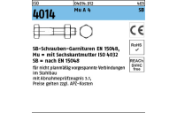 10 Stück, ISO 4014 Mu A 4 SB SB-Schrauben-Garnituren EN 15048, mit Sechskantmutter ISO 4032 - Abmessung: M 20 x 80