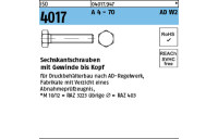 100 Stück, ISO 4017 A 4 - 70 AD W2 Sechskantschrauben mit Gewinde bis Kopf - Abmessung: M 5 x 16