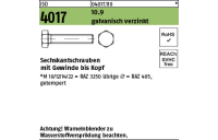 500 Stück, ISO 4017 10.9 galvanisch verzinkt Sechskantschrauben mit Gewinde bis Kopf - Abmessung: M 6 x 10