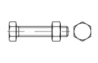 25 Stück, ISO 4017 Mu 5.6 AD W7 feuerverzinkt Sechskantschrauben mit Gewinde bis Kopf mit Sechskantmutter ISO 4032/5-2 - Abmessung: M 20 x 45