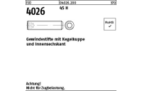 1000 Stück, ISO 4026 45 H Gewindestifte mit Kegelkuppe und Innensechskant - Abmessung: M 3 x 12