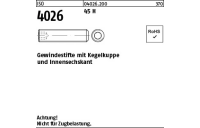 1000 Stück, ISO 4026 45 H Gewindestifte mit Kegelkuppe und Innensechskant - Abmessung: M 4 x 4