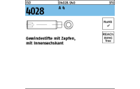 500 Stück, ISO 4028 A 4 Gewindestifte mit Zapfen und Innensechskant - Abmessung: M 6 x 10