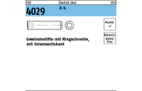 500 Stück, ISO 4029 A 4 Gewindestifte mit Ringschneide und Innensechskant - Abmessung: M 2 x 4