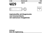 200 Stück, ~ISO 4029 45 H Fein Gewindestifte mit Ringschneide und Innensechskant, mit metrischem Feingew. - Abmessung: M 10x1,25x 12