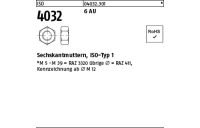 100 Stück, ISO 4032 6 AU Sechskantmuttern, ISO-Typ 1 - Abmessung: M 1,2