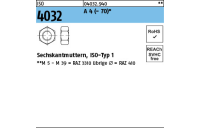 100 Stück, ISO 4032 A 4 - 70 Sechskantmuttern, ISO-Typ 1 - Abmessung: M 2*