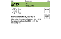 1000 Stück, ISO 4032 10 flZnL 480h (zinklamellenbesch.) Sechskantmuttern, ISO-Typ 1 - Abmessung: M 6