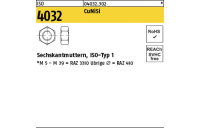 100 Stück, ISO 4032 CuNiSi Sechskantmuttern, ISO-Typ 1 - Abmessung: M 6