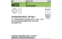 1000 Stück, ISO 4032 8 flZn/TL 480h (zinklamellenbesch.) Sechskantmuttern, ISO-Typ 1 - Abmessung: M 6