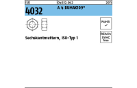 100 Stück, ISO 4032 A 4 BUMAX109 Sechskantmuttern, ISO-Typ 1 - Abmessung: M 6