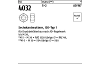 10 Stück, ISO 4032 5-2 AD W7 Sechskantmuttern, ISO-Typ 1 - Abmessung: M 33