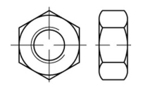 100 Stück, ISO 4033 12 Sechskantmuttern, ISO-Typ 2 - Abmessung: M 10