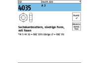 100 Stück, ISO 4035 A 2 Niedrige Sechskantmuttern mit Fasen - Abmessung: M 2