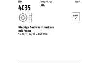 100 Stück, ISO 4035 04 Niedrige Sechskantmuttern mit Fasen - Abmessung: M 3,5