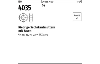 100 Stück, ISO 4035 04 Niedrige Sechskantmuttern mit Fasen - Abmessung: M 4