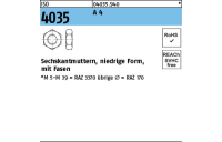 100 Stück, ISO 4035 A 4 Niedrige Sechskantmuttern mit Fasen - Abmessung: M 10