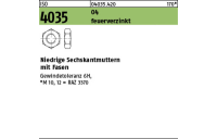 100 Stück, ISO 4035 04 feuerverzinkt Niedrige Sechskantmuttern mit Fasen - Abmessung: M 12
