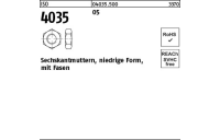 100 Stück, ISO 4035 05 Niedrige Sechskantmuttern mit Fasen - Abmessung: M 14