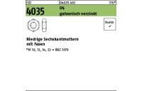 100 Stück, ISO 4035 04 galvanisch verzinkt Niedrige Sechskantmuttern mit Fasen - Abmessung: M 16