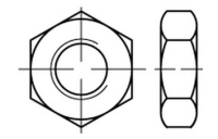 100 Stück, ISO 4035 04 flZn/TL 480h (zinklamellenbesch.) Niedrige Sechskantmuttern mit Fasen - Abmessung: M 16