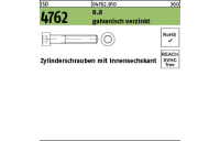 500 Stück, ISO 4762 8.8 galvanisch verzinkt Zylinderschrauben mit Innensechskant - Abmessung: M 3 x 4