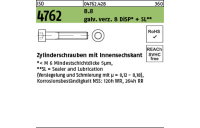 500 Stück, ISO 4762 8.8 galv. verz. 8 DiSP + SL Zylinderschrauben mit Innensechskant - Abmessung: M 4 x 30